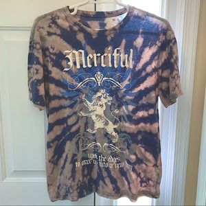 Express Mens Blue White Tie Dye Graphic T ShirtXL 1 of a kind short sleeve